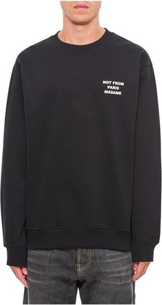 Dr&ocirc;le de Monsieur Le Sweatshirt Slogan - Heren - Sweatshirts - Zwart - L - Katoen - Hoodies & sweatvesten