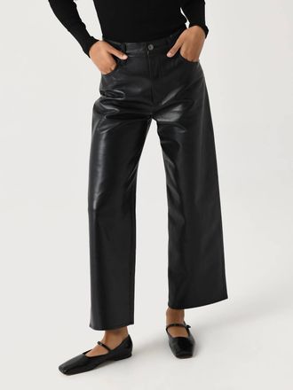 A Gold E Ren Straight Leather Pant Detox In Black