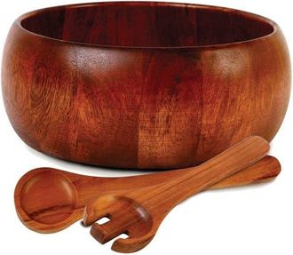 Gibson Home Laroda 3-Piece Salad Bowl Set, Brown Wood at Nordstrom