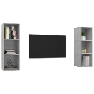 Berkfield Home Practical Wall-mounted TV Cabinets 2 pcs Concrete Grey Engineered Wood