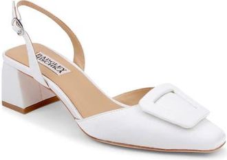 Badgley Mischka Yaneli Slingback Pump in White Crepe at Nordstrom, Size 6.5