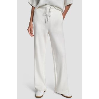 DKNY Mixed Media Knit Pants in White at Nordstrom Rack, Size X-Large