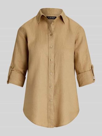 Lauren Ralph Lauren Relaxed Fit Leinenhemd aus reinem Leinen in Beige, Gr&ouml;&szlig;e XL