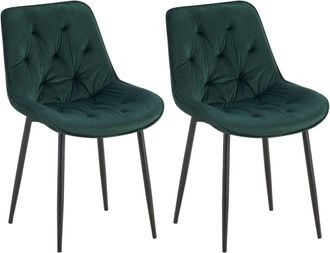 Clp Clp - Lote De 2 Sillas De Comedor Terciopelo Wallace Verde
