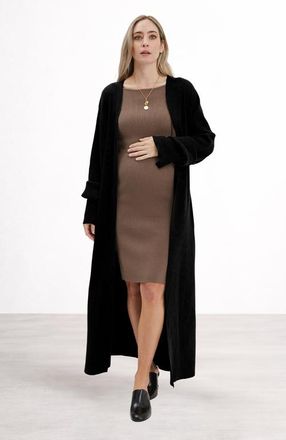 Nom Maternity Emaline Cardigan in Black at Nordstrom, Size X-Small