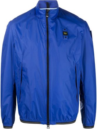 Blauer logo-patch zip-fastening jacket - unisex - Polyamide/Polyamide - M - Blue