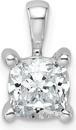Diamond2Deal 14k White Gold 1 Ct Cushion Cut Lab Grown Diamond Pendant