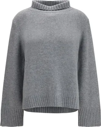 Allude Gray Cashmere Womens Turtleneck