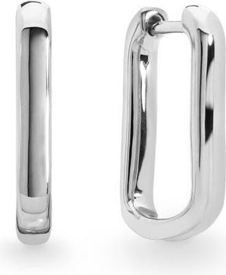 Monica Vinader Alta Slim Huggie Hoop Earrings in Sterling Silver at Nordstrom