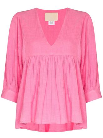 Anaak Ajmer V-neck blouse - women - Cotton - 3 - Pink
