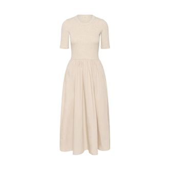 Inwear Feminine Melange Jurk met Korte Mouwen - Dames - Casual kleedjes - Beige - L - Kleedjes