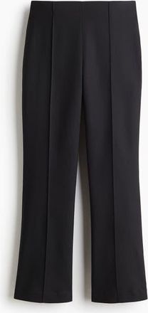 H&M Flared Crease-front Trousers in Black at Nordstrom, Size 20