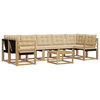 vidaXL Conjunto De Sof&aacute;s De Exterior Con Coj&iacute;n 8 Pcs Y Beige Vidaxl