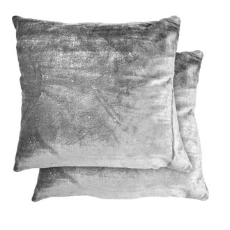 TJ Hughes Electra - Sequined Velvet Cushion Cover in Silver - TJ Hughes