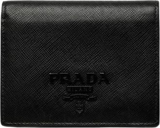 Prada Pre-owned Saffiano Portemonnee - Dames - Vintage Accessoires - Zwart - ONE Size - Leer - Vintage