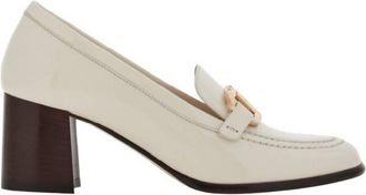 Ferragamo Heeled Loafer With Gancini Ornament, Size 5 D
