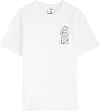 Casablanca Mens T-Shirt Le Passage in White Cotton - Size X-Large