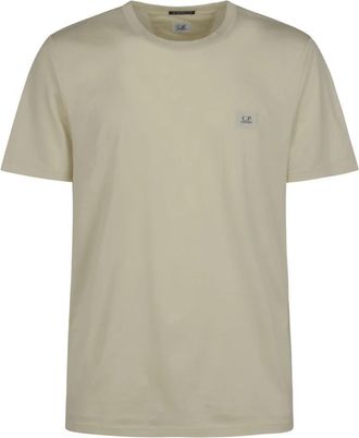 C.P. Company Gemerceriseerd Jersey 70/2 Gasato T-shirt met korte mouwen en patch - Heren - T-shirts - Beige - S - Katoen - Tops