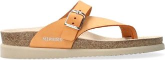 Mephisto Comfortabele Helen Damessandaal - Dames - Slippers - Oranje - 36 EU - Schoenen