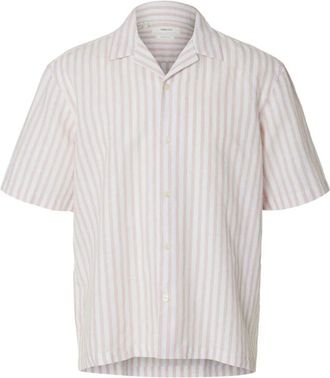 Selected Heren, Overhemden, Roze, Maat: S Linnen
