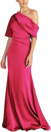 Theia Remi One Shoulder Draped Gown