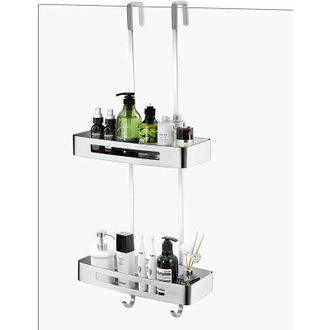 OEM Estante De Ducha Extragrande De Aluminio, Para Colgar Sin Taladrar, Con Ganchos Para Ba&ntilde;o Y Cocina. -crezuo
