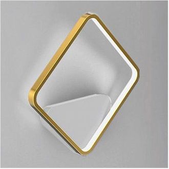 Trade Shop Trade Shop Traesio - Applique Da Parete Led 12w Quadrato Oro Lampada Moderno Minimal Luce 6500k 71286