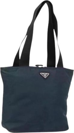 Prada Pre-owned Vintage Tote Bag - Dames - Vintage Shopper - Blauw - ONE Size - Nylon - Vintage