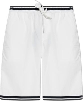 Dolce & Gabbana Korte Broeken, Heren, Wit, XL, Katoen, Katoenen shorts met print