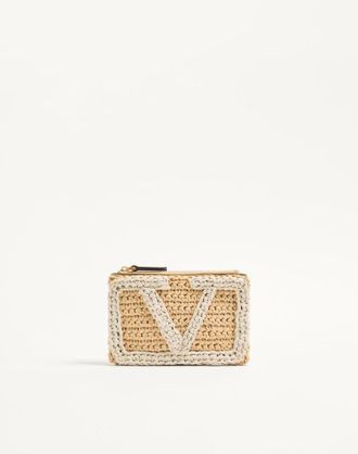 Valentino Garavani Valentino Garavani Viva Superstar Small Pouch In Synthetic Raffia Wo