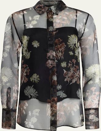 Altuzarra Chika Floral Silk Button-Front Shirt