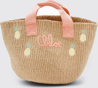 Chlo&eacute; Borsa a mano in rafia con ricami