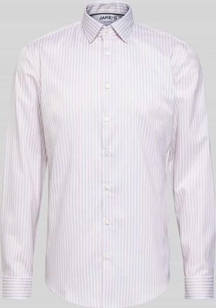 Jake*s Slim Fit Businesshemd mit Kentkragen in Mud, Gr&ouml;&szlig;e 37/38