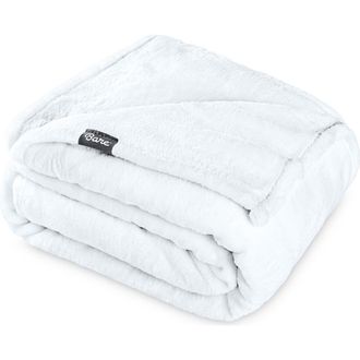 Bare Home Microplush Fleece Blanket in White at Nordstrom, Size Twin