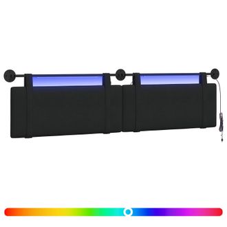 vidaXL Cabecero Colgante Con Luz Led Negro Tela Vidaxl