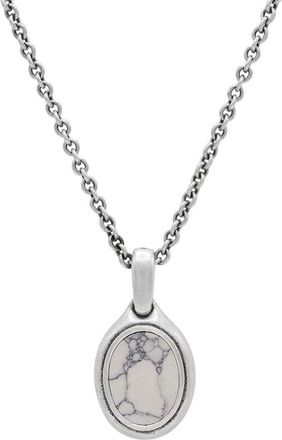 John Varvatos oval howlite pendant necklace - men - Howlite/Sterling Silver - One Size