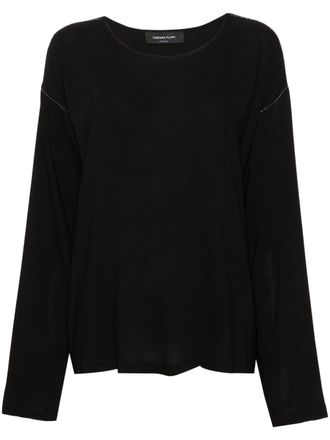 Fabiana Filippi Sabl&eacute; beaded-trim blouse - Black