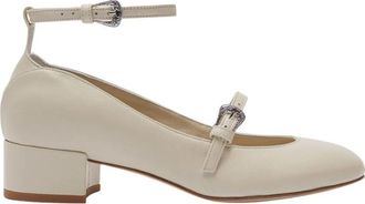 Scarosso June Mary Jane Schoenen - Dames - Pumps - Wit - 41 EU - Leer - Schoenen