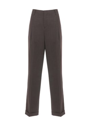 BRIGLIA 1949 Brown Borgonuovo Wool-Blend Pants
