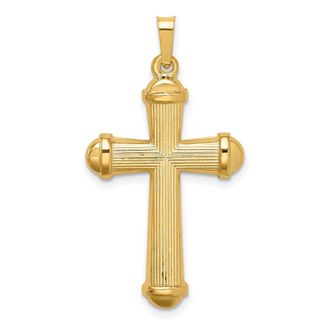 Diamond2Deal 14k Yellow Gold Hollow Polished Cross
