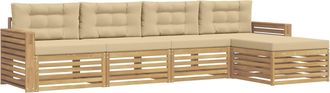 vidaXL Conjunto De Sof&aacute;s De Exterior 5 Uds. Y Beige Vidaxl
