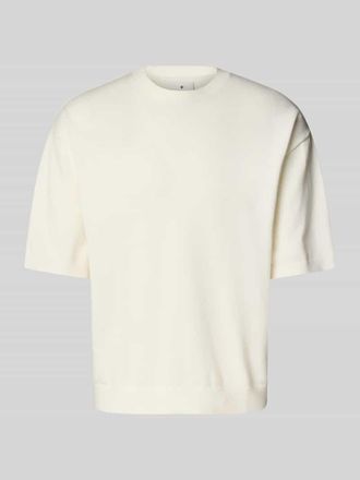 Jack & Jones T-Shirt in Strick-Optik mit gerippten Abschl&uuml;ssen in Weiss, Gr&ouml;&szlig;e M