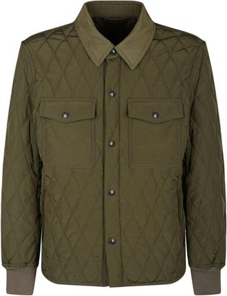 Tom Ford Gewatteerd donsjack met geribde manchetten - Heren - Zomerjassen - Groen - XL - Jassen