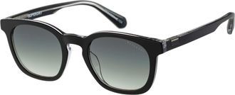Superdry Sonnenbrille SUPERDRY Modell 996091, Herren, schwarz, transparent, leicht gl&auml;nzend, Sonnenbrillen Sonnenbrille, Form Rund, Logoschriftzug auf B&uuml;gel, K