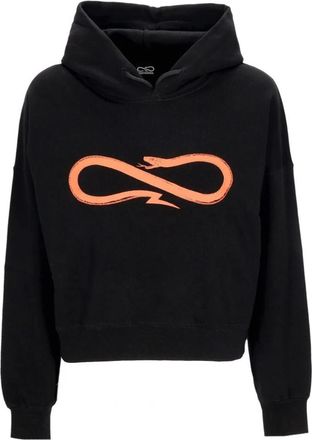 PROPAGANDA Zwarte Logo Cropped Hoodie - Dames - Hoodies - Zwart - L - Katoen - Hoodies & sweatvesten