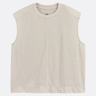 La Redoute Collections T-shirt met ronde hals zonder mouwen