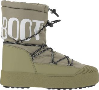 Moon Boot Groene Nylon Enkellaarzen met Koordjes - Heren - Winterlaarzen - Groen - 44 EU - Nylon - Schoenen