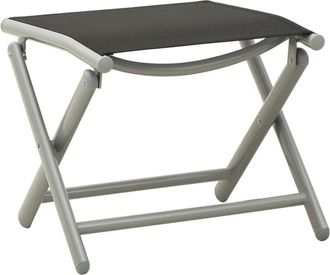 vidaXL Folding Footrest Black and Silver Textilene and Aluminium vidaXL