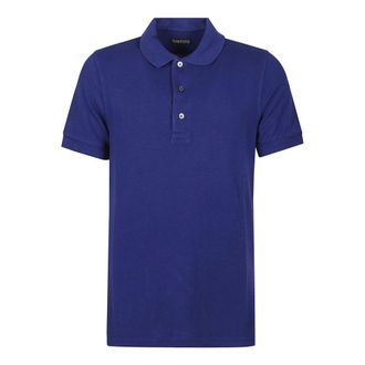 Tom Ford Polo Shirts, male, Blue, Size: 2XL Short Sleeve Polo Shirt