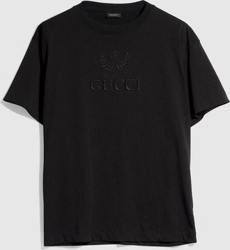 Gucci Cotton Jersey T-shirt With Embroidery, Size XXXL, Black